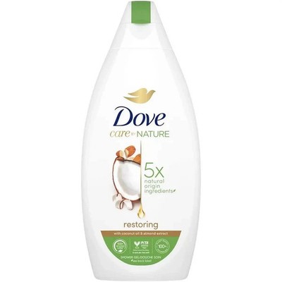 Dove Care + Nature Glowing Shower Gel   Coconut Oil & Almond Extract   13.5 oz  