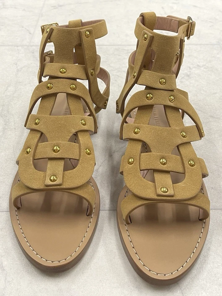 Novas sandálias de couro camurça Alberta Ferretti com tiras bronzeado tamanho: 37 (EUA 7) - Imagem 2 de 4