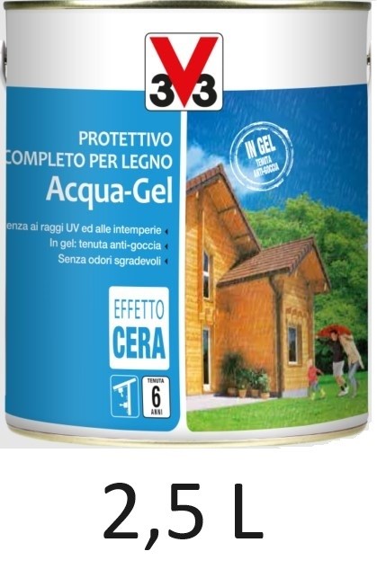 V33 112361 impregnante 2,5 litri pino protettivo completo per legno acqua-gel
