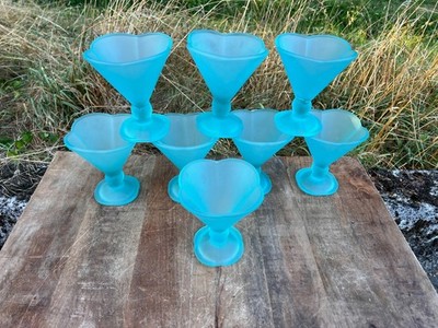 SORBET, DESSERT, EIS, COUPE, SCHALE, VINTAGE, FROSTED,  GRÜN, COOL, TOP, 8X