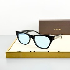 Tom Ford TF1362 Black Frame Light Blue Lens Cat Eye Sunglasses New w/ Box