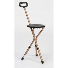 Image of Adjustable Height Folding Walking Stick Cane Seat for resting when out