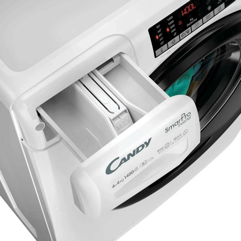 LAVASCIUGA STRETTA Slim 45cm CANDY CSOW44644TWMB6-S6/4 kg 1400g Inverter Wi-Fi - Immagine 4 di 4