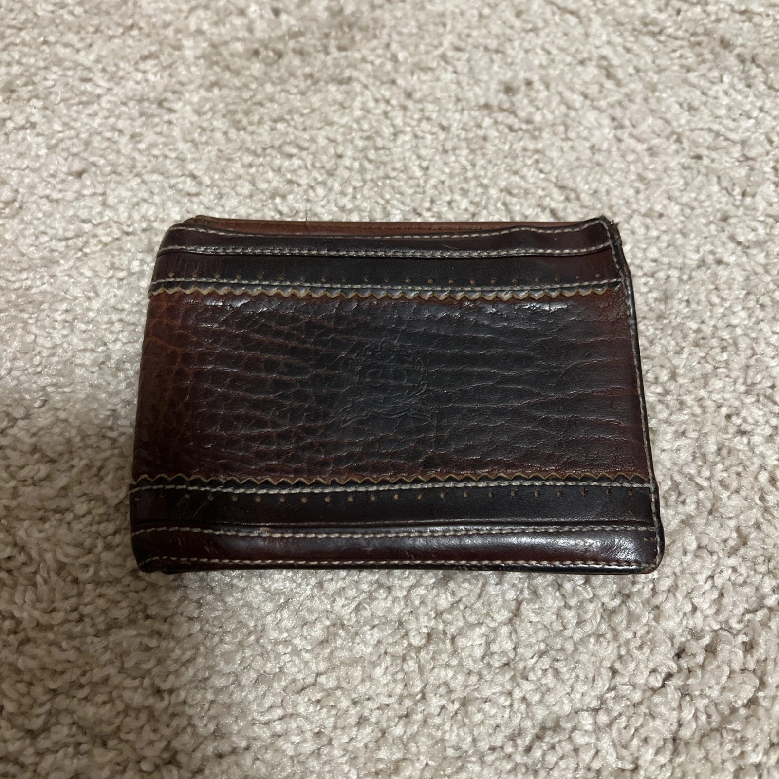 Portefeuille homme Christian Dior cuir marron double pli occasion