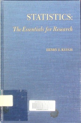 Statistics: The essentials for research. Klugh, Henry E.: