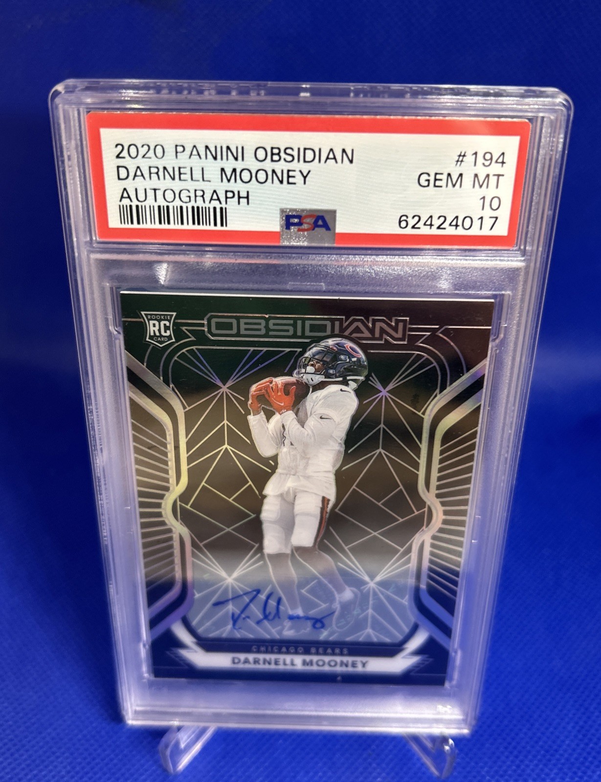 2020 Darnell Mooney Obsidian Rookie Auto Card /150 RC Bears Falcons