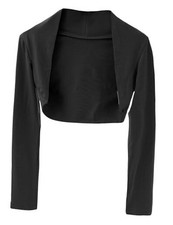 Kids Girls Ballet Dance Bolero Shrug Long Sleeve Leotards 9-10 Years Black