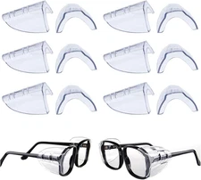 Korty 6 Pairs Eye Glasses Side Shields,Slip on Side Shields for Safety Glasses F