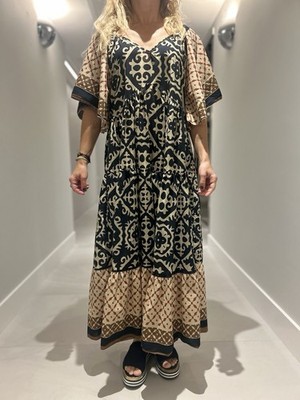 Blanco de Ibiza Stunning  Black and Cream Ethnic Dress