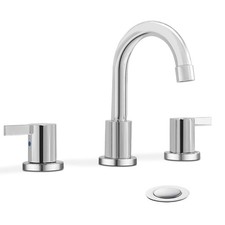 Widespread Bathroom Sink Faucet, 3 Hole 8 Inch Chrome Finish, Modern Vanity F...