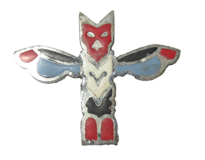 Southwestern Bolo Tie Pendant Enamel Bird Dancer Totem Pole