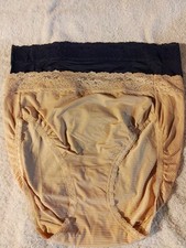 Lot Of 2 Vanity Fair Women's Flattering Lace Hicut Panties Nylon- Size 9