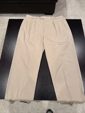 Cutter & Buck Brown Pants Pleated Front Sz 38 Length 30