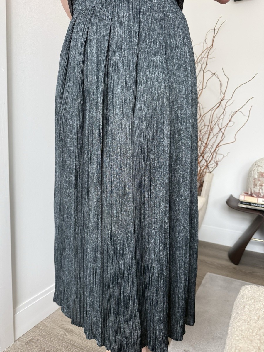 Pleats Please Issey Miyake dark grey preppy pleated skirt Size 1