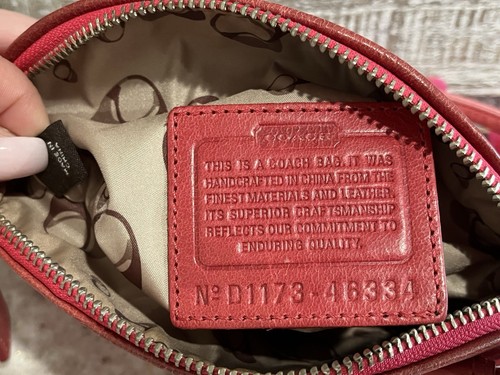 Authentic COACH Poppy Mini Pink Glazed Leather Crossbody 46334 GUC! - Picture 10 of 10