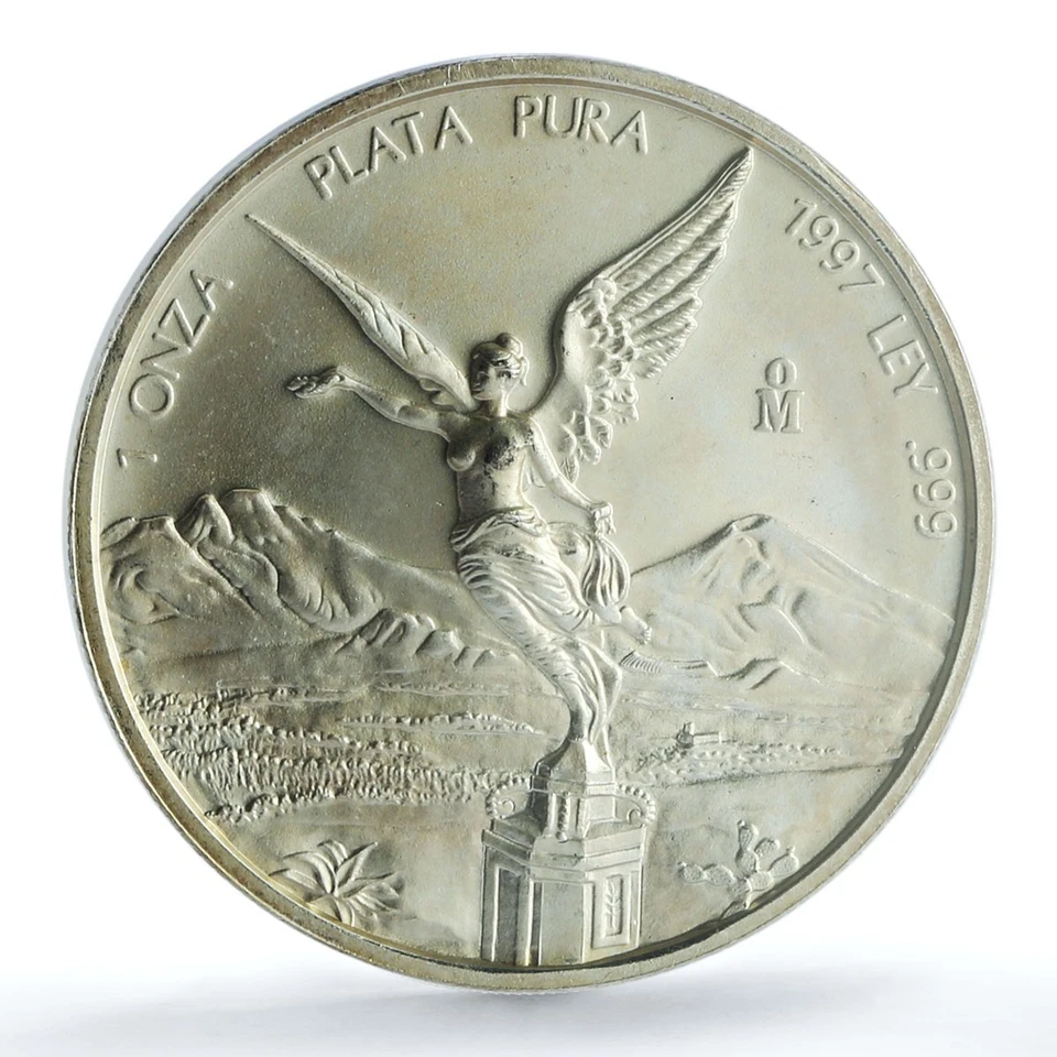 Moneda de plata México 1 onza Libertad Ángel de la Independencia KM-613 MS 69 PCGS 1997 Foto 3 de 4