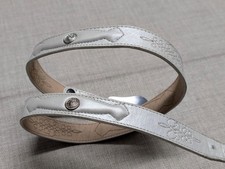 vintage USA made NOCONA buckle belt CONCHO white leather 32 cowboy WESTERN