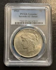 1923 Peace Silver Dollar PCGS Genuine Scratch-AU Detail-NICE US SILVER COIN! TWT