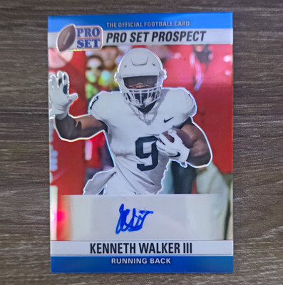 2022 Leaf Pro Set Metal Football Rookie Auto 13/35 Kenneth Walker III 90-KW2