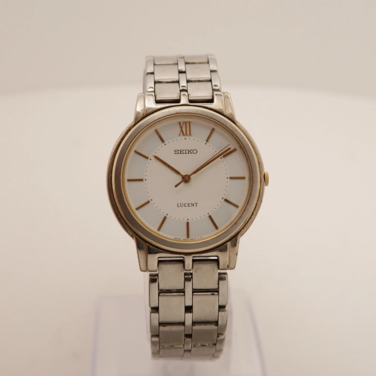 SEIKO Lucent 5E21-6E90 Dress Analog Quartz Men Vintage Watch W348 *WORKING