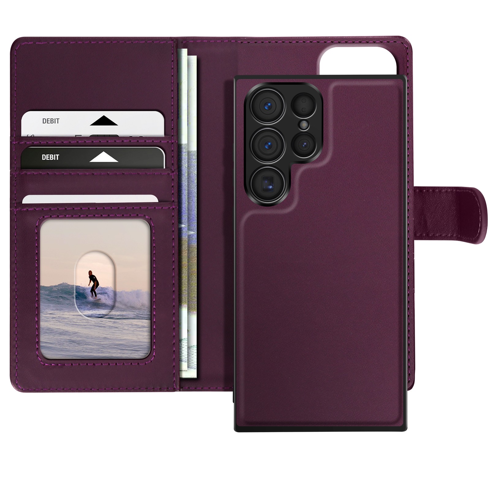 Coque Galaxy S23 Ultra amovible Mayaxess violette en silicone