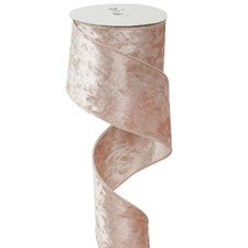 Velvet Wired Ribbon 4 Inch Wide Rose Gold Velvet Ribbon Double Sided Velvet R...