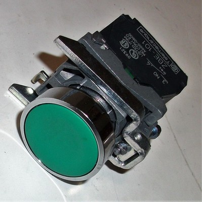 PUSHBUTTON SCHNEIDER TELEMECANIQUE GREEN FLUSH MOUNT ZB4-BH03 ZB4-BZ009 ZBE-101 