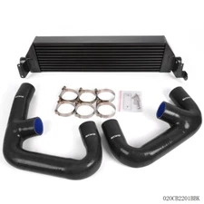 Fit For Volkswagen Golf R Gti Mk7 Upgrade Twin Intercooler + Hose Kit Black New
