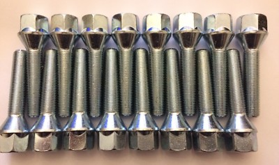BIMECC M12x1.5 Wheel Bolts – 75mm Long, 50mm Thread, 60° Seat, For BMW 72.6 Hub