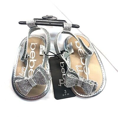 Bebe Baby Sparkle Sandals Silver 6 to 9 