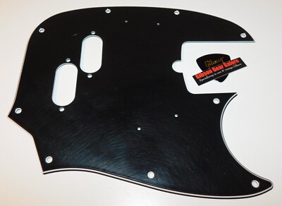 Fender Mustang Bass Pickguard JMJ Relic Black Electric Guitar Parts Project Worn