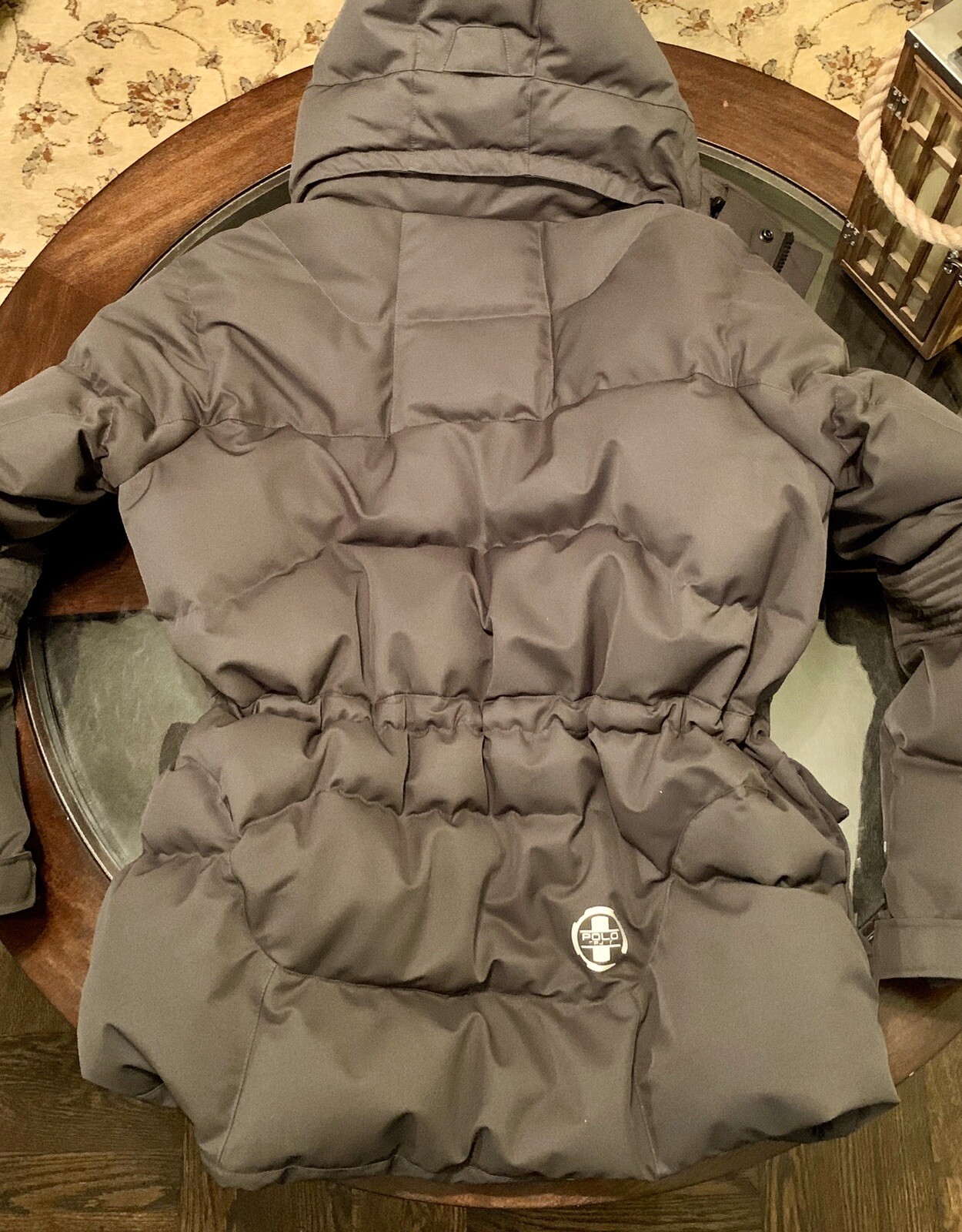 Ralph Lauren RLX Expedition Gent’s Sz Medium Down & Feathers Hooded Jacket Gray image 8