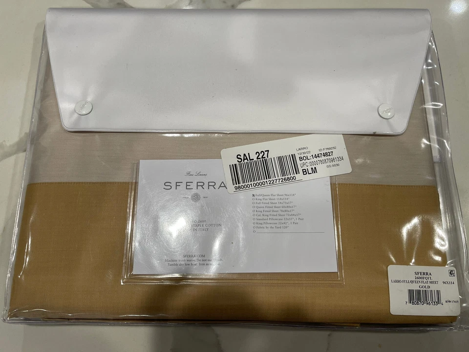 Sábana plana SFERRA 2600 LARRO Queen, dorada, Italia. $490- Nuevo Foto 4 de 4