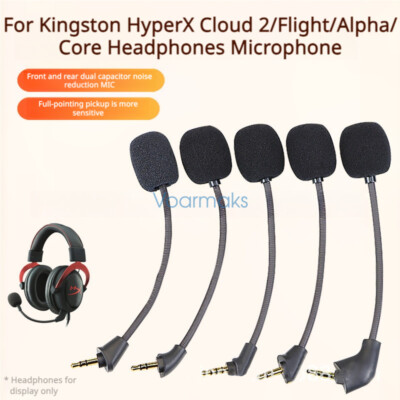 Replacement Microphone for Kingston HyperX Cloud II III/Flight S/Alpha/Core/Mix