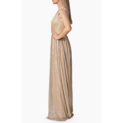 dress the population kienna gown Dress The Population Kienna Shimmer One Shoulder Gown In Gold Size XXS New