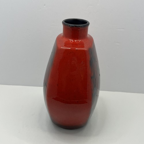 Gerda Heuckeroth Pottery Red Black Lava Drip Glazed Vase 3004-20 Germany - Picture 5 of 7