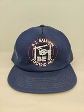 Vintage USA MADE Baldwin Electric Puffy Print Trucker Hat Snapback Cap