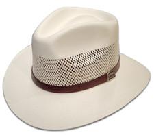Straw Hat for Men Women - Firm, Breathable - for Sun or Rain - Panama Fedora L
