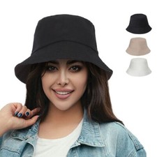 Bucket Hat Cap Cotton Fishing Boonie Brim Visor Sun Summer Men Women Camping