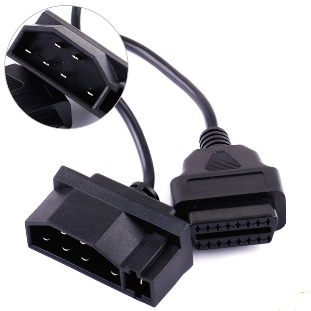 Diagnostic Tool Adapter Cable 7 Pin Male OBD1 to OBD2 16 Pin Female Fit