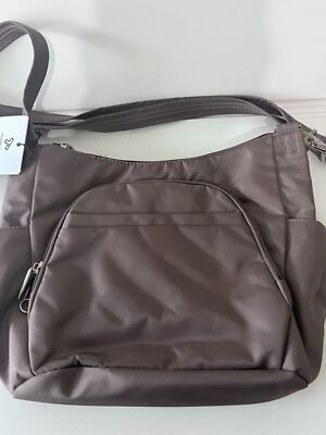 $120 Travelon Anti-theft Classic Crossbody Bucket Bag Gray