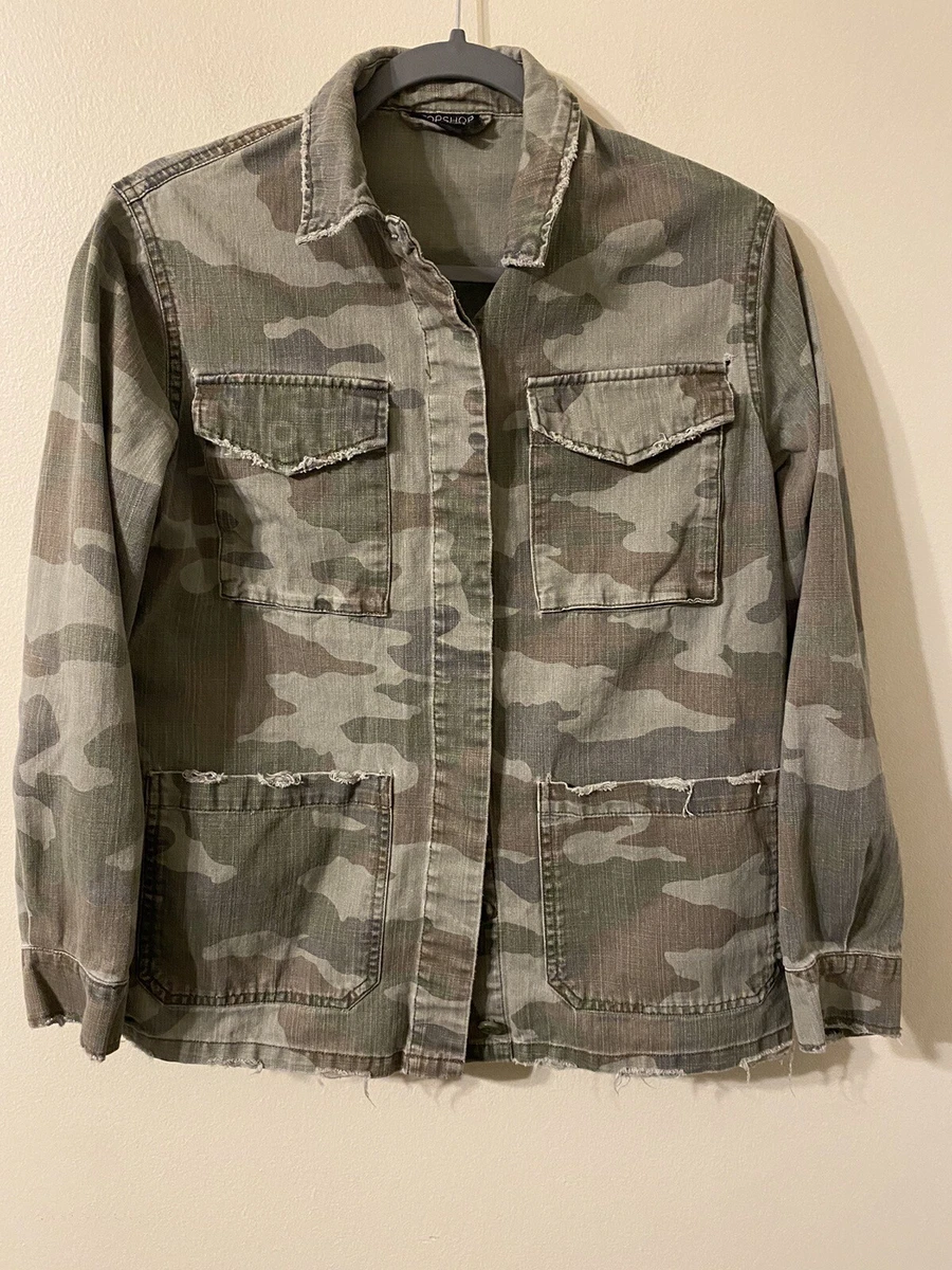 Camo jacket womens best sale topshop