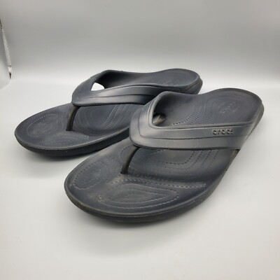 CROCS Iconic COMFORT MEN\'S BLACK THONG FLAT FLIP FLOPS SIZE 11 NEW Crocs Black Iconic Comfort Flip Flops Thong Sandals Women main image 4