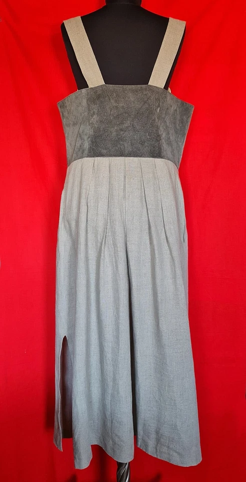 DRESS VINTAGE AUTHENTIC ALPHORN OKTOBERFEST DIRNDL LEATHER LINEN WOMENS US18EU46 - Image 3 of 4