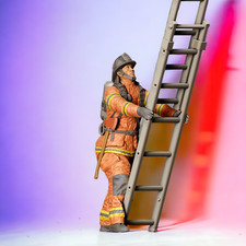 Firefighters with Ladder Resin 3d printed Unp...