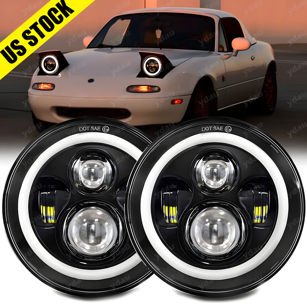 Pair 7inch For 90-97 Mazda NA Miata MX5 MX-5 H6024 LED - Foto 11