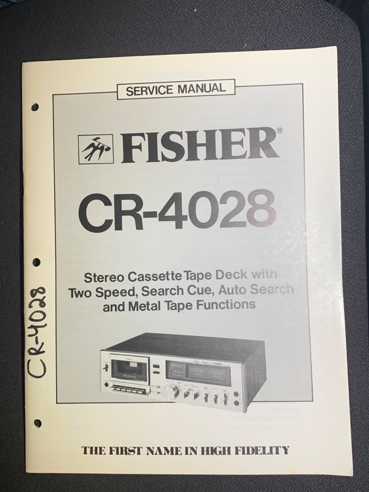 Fisher CR-4028 Stereo Cassette Deck Service Manual with Two-Speed Operation