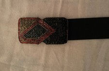 Vintage Glass Beaded Style Back Hook 80s Disco