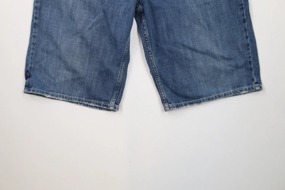 Pantalones Cortos De Colección Y2K 2000 Tommy Hilfiger Para Hombres 34 Desteñidos Calce Suelto Botón Mosca Denim Foto 4 de 4