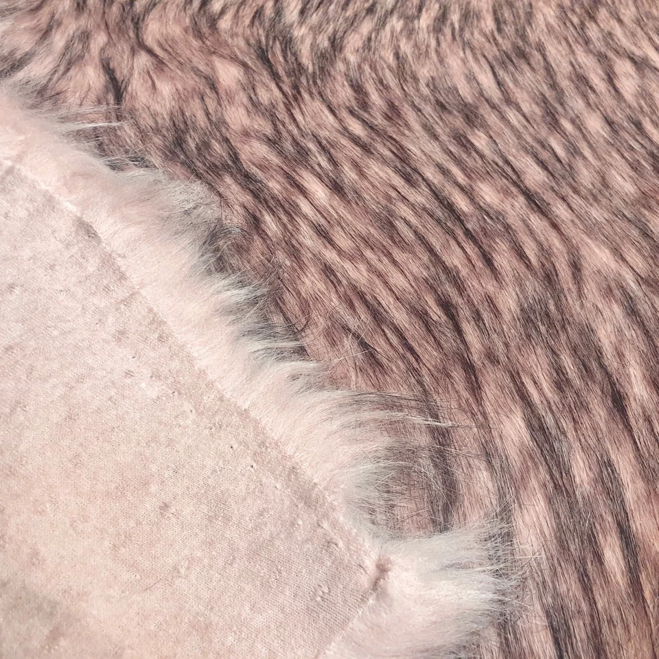 Webpelz Langhaar kuscheliges Kunstfell Stoff Fell Rosa Schwarz meliert Deko - Bild 2 von 4
